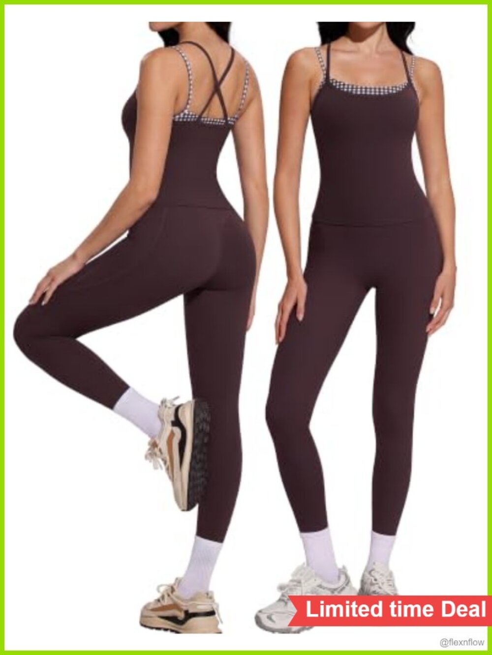 2 Piece High Waist Scrunch Leggings & Sports Bra Workout Set